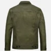 Men’s Green Suede Trucker Leather Jacket