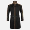 Men’s Two-Tone Black and Brown Leather Coat