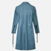 Women’s Deep Sapphire Blue Leather Long Coat