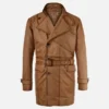 Men’s Royal Tan Burnished Leather Coat