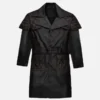 Men’s Black Genuine Leather Long Coat