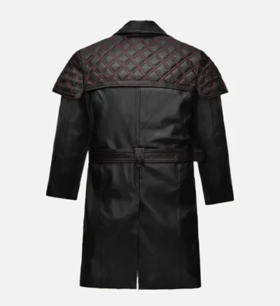 Men’s Black Genuine Leather Long Coat