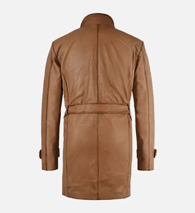 Men’s Royal Tan Burnished Leather Coat