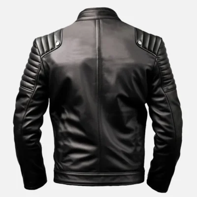 Men’s Black and White Sportage Café Racer Leather Jacket