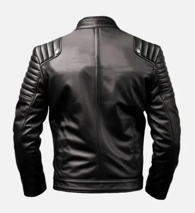 Men’s Black and White Sportage Café Racer Leather Jacket