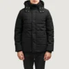 Exton Men’s Hooded Black Winter Puffer Jacket