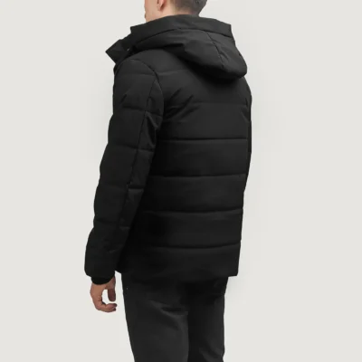Exton Men’s Hooded Black Winter Puffer Jacket