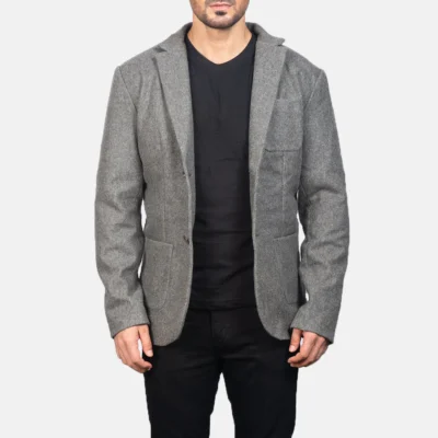 Men’s Borges Grey Wool Blazer Jacket