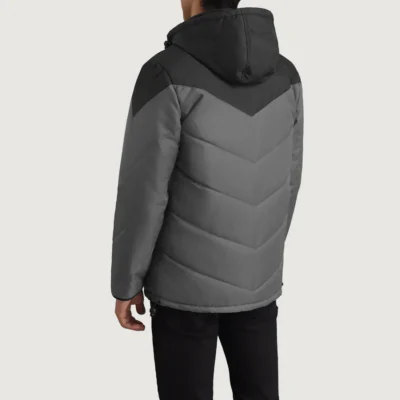 Luka Colorblock Black & Grey Puffer Jacket with Hood