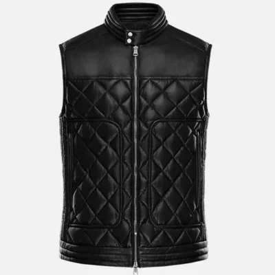 Men’s Black Stallion Classic Leather Biker Vest