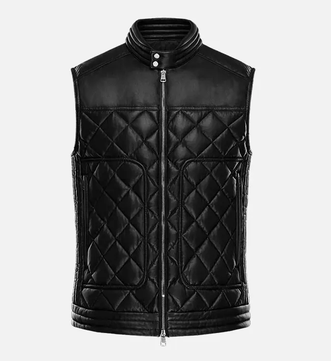 Men’s Black Stallion Classic Leather Biker Vest