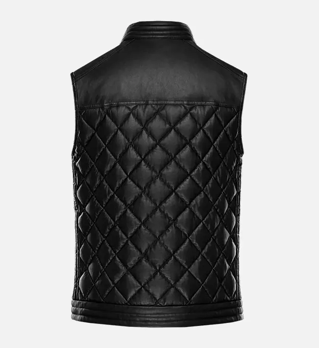 Men’s Black Stallion Classic Leather Biker Vest