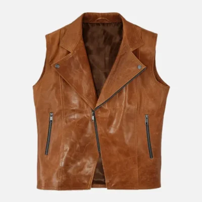 Men’s Classic Riders Edge Brown Leather Vest