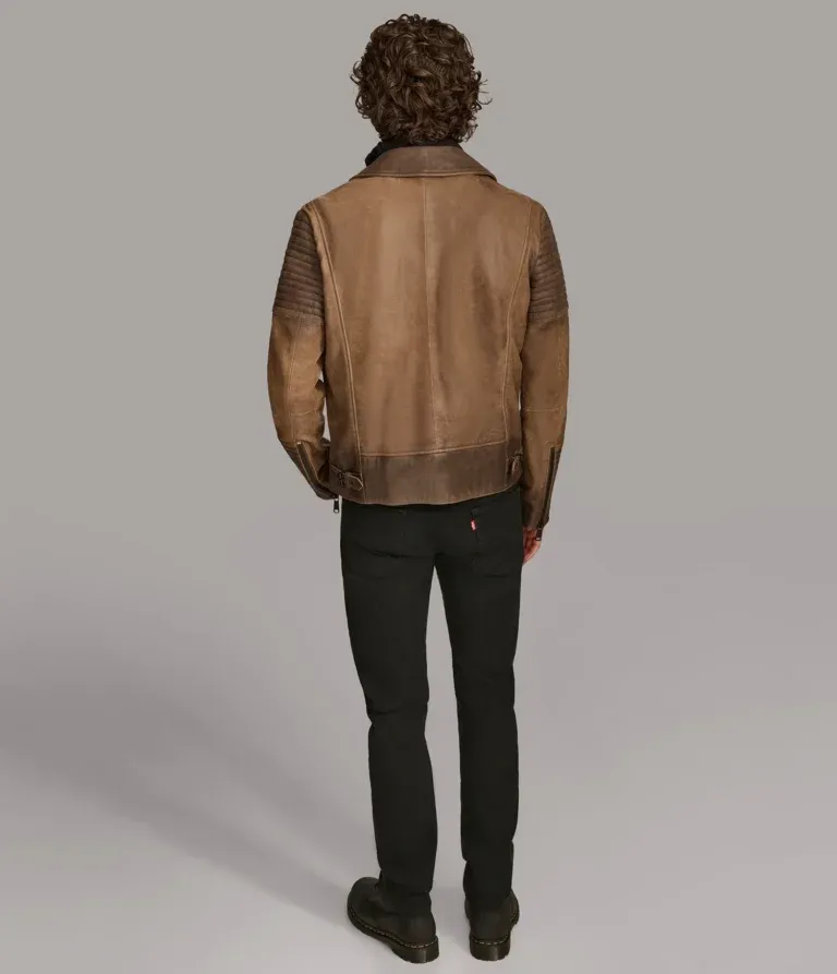 Men’s Moto Jacket with Padded Design back