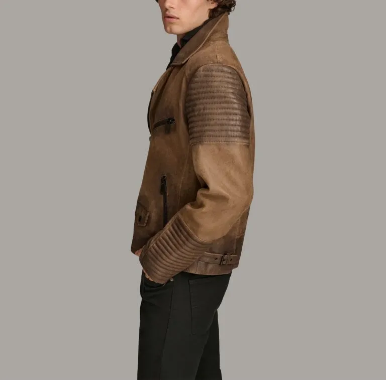 Men’s Moto Jacket with Padded Design full shoot