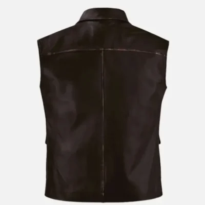 Men’s Stylish Dark Brown Leather Vest