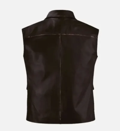 Men’s Stylish Dark Brown Leather Vest