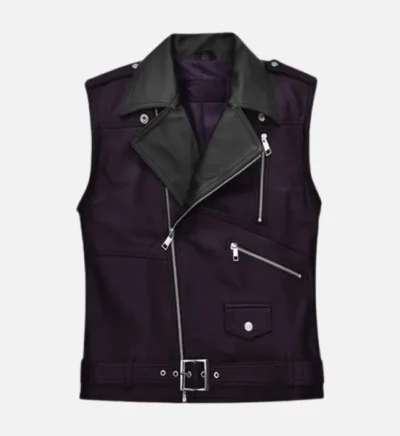 Men’s Stylish Purple Leather Vest