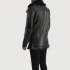 Furcliff Men’s Black Leather Coat