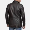 Men’s Wine Black Leather Blazer Jacket
