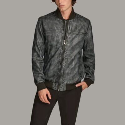 Tate Casual Denim Bomber Jacket for Men close