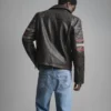 Retro Striped Moto Jacket for Men