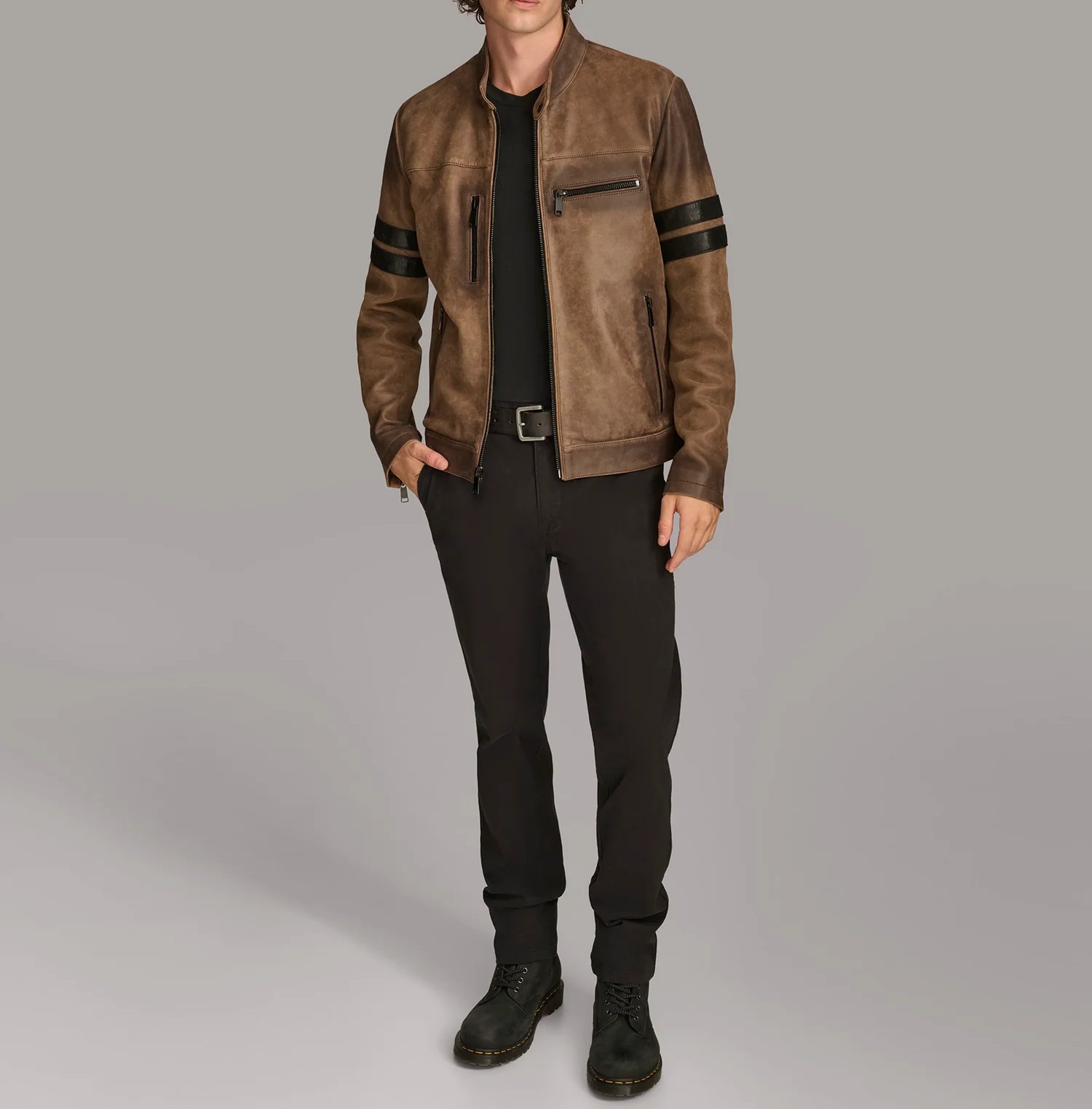 Color-Blocked Men’s Racer Jacket