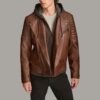 Moto Jacket for Men with Zip-Off Hood