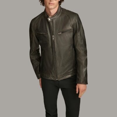 Classic Men’s Leather Racer Jacket