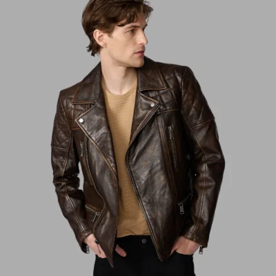 Men’s Painted Leather Moto Jacket