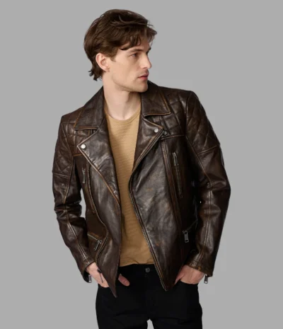 Men’s Painted Leather Moto Jacket
