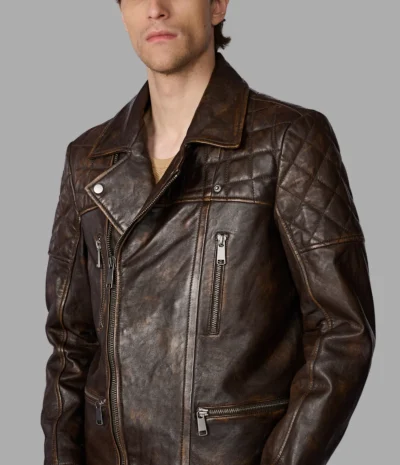 Men’s Painted Leather Moto Jacket