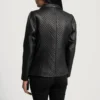 Cora Women’s Quilted Black Leather Blazer Jacket