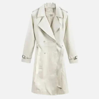 Women’s Ivory White Leather Coat