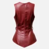 Women’s Burgundy Classic Leather Vest