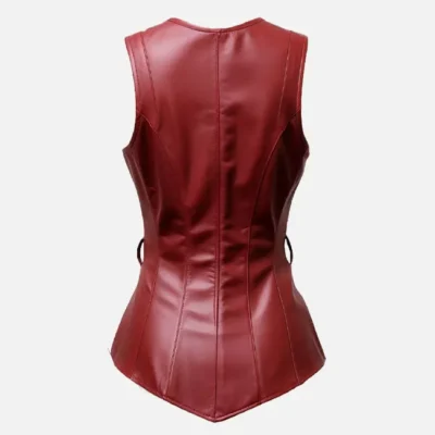 Women’s Burgundy Classic Leather Vest