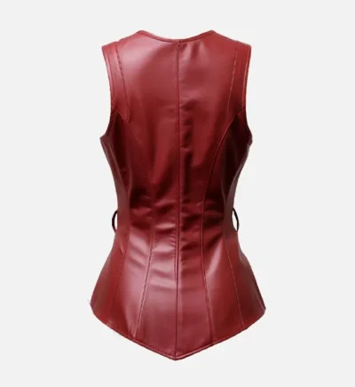 Women’s Burgundy Classic Leather Vest