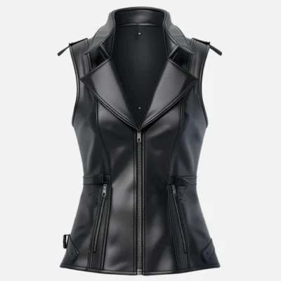 Women’s Chic Black Leather Vest