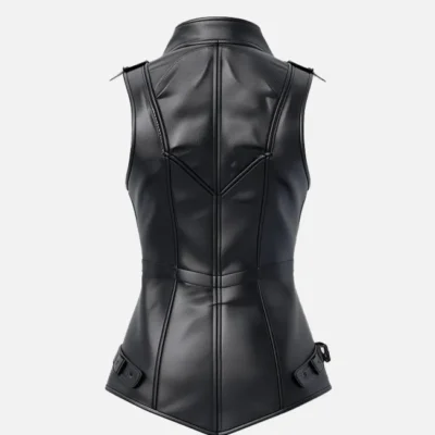 Women’s Chic Black Leather Vest