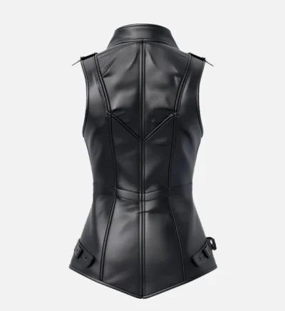 Women’s Chic Black Leather Vest