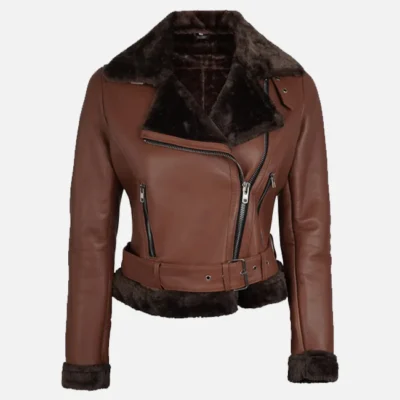 Women’s Classic Biker Shearling Leather Jacket