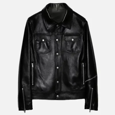 Women’s Classic Black Trucker Biker Jacket
