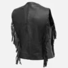 Women’s Fringed Black Leather Vest