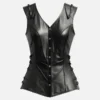 Women’s Luxe Black Leather Vest