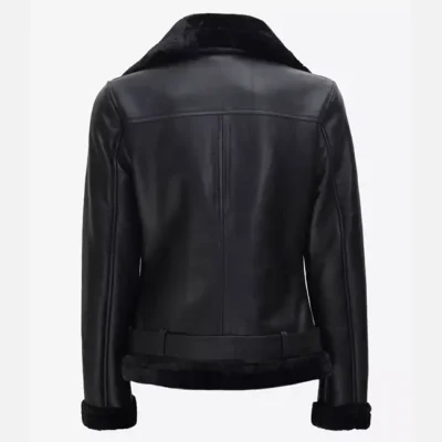 Women’s Premium Black Shearling Rider Leather Jacket
