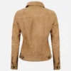 Women’s Soft Light Tan Suede Trucker Jacket