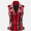 Women’s Sophie Bold Red Leather Vest