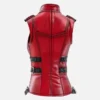 Women’s Sophie Bold Red Leather Vest