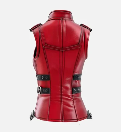Women’s Sophie Bold Red Leather Vest
