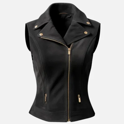 Women’s Vintage Black Suede Vest